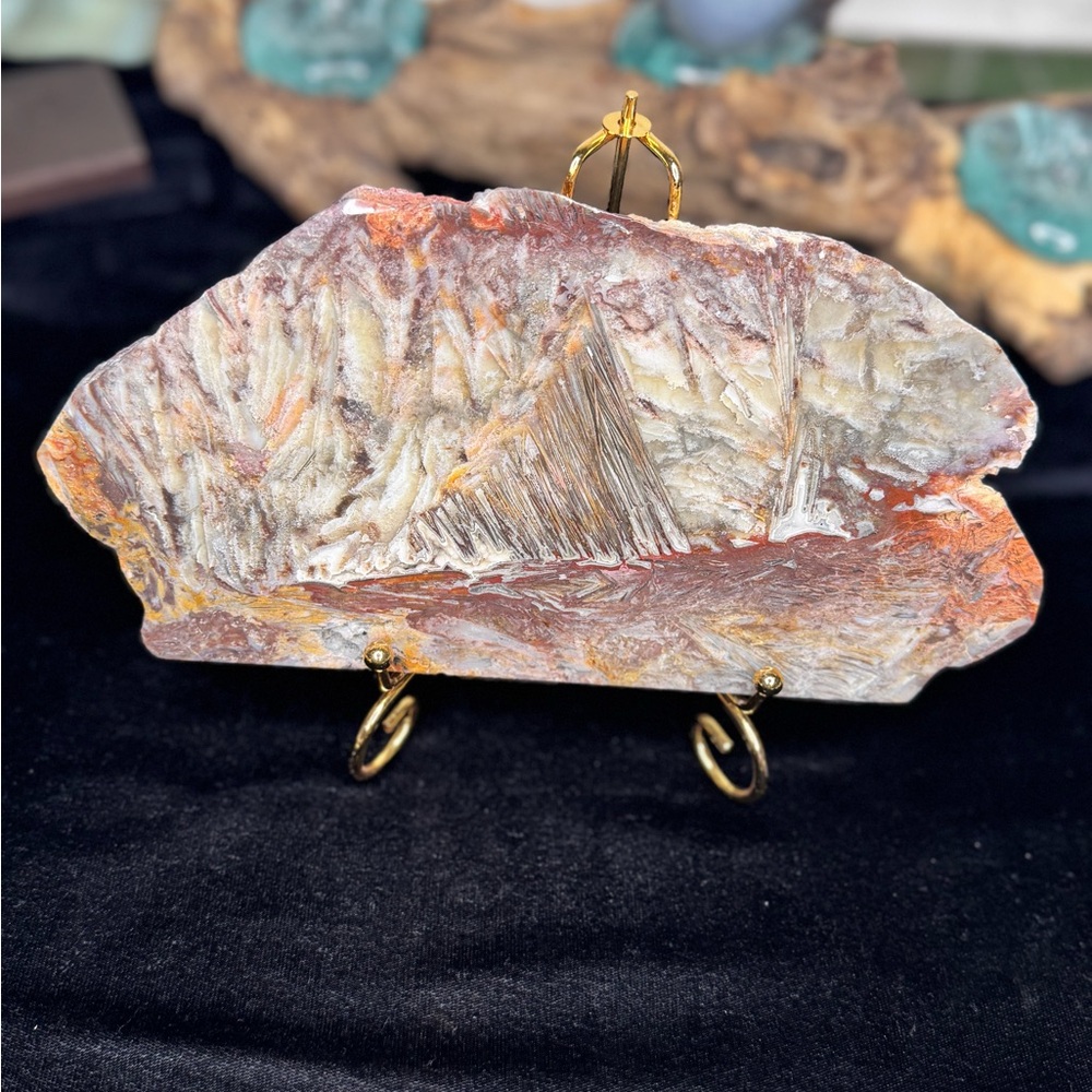 Barite Pseudomorph Slab Stunning Barite 11” Slab Mineral Crystal - Picture 5 of 8